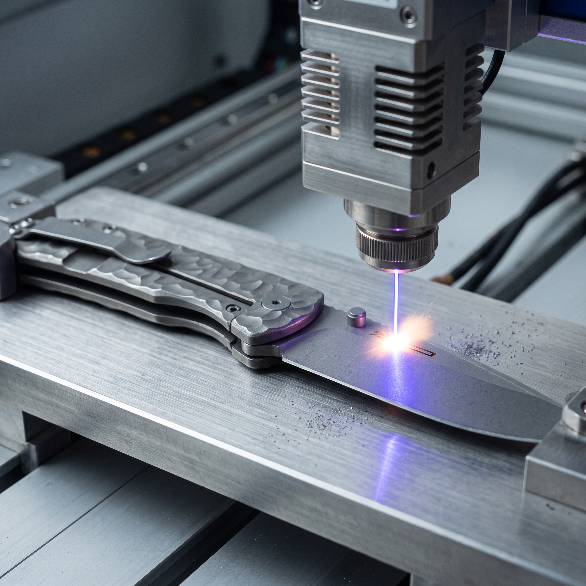 Laser engraving closeup